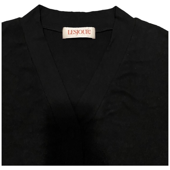 NWOT LESJOUR BLACK BUTTONED CARDIGAN BIZ-LEIZURE COMFY WORK ATTIRE BUTTERY SOFT - Picture 15 of 15